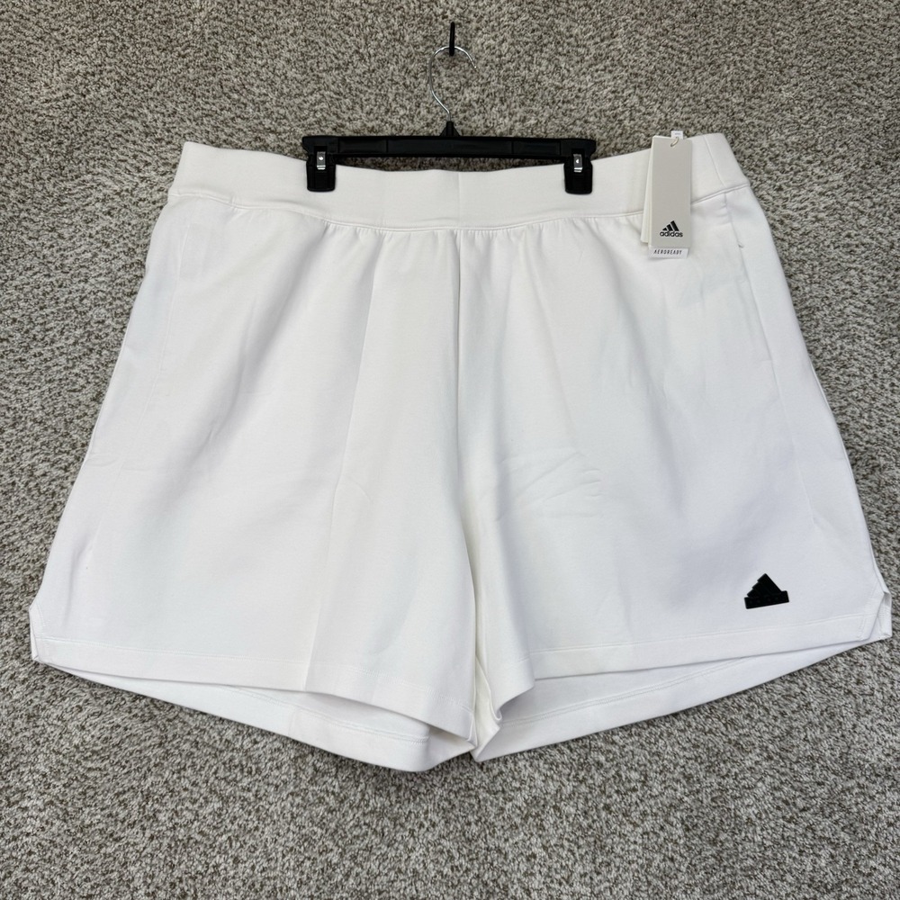 New Adidas Multi Sport Terry Shorts Men's Size 3XL White Zero Negative Energy